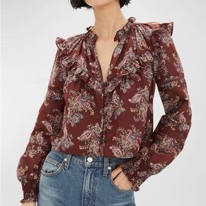 Veronica Beard - Long Sleeve Ruffle Blouse - size US 2
